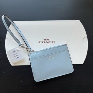 Coach Sky Blue Skinny ID Case Wallet ID Holder Wristlet